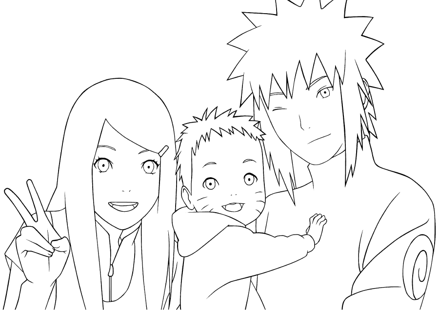 Hinata, Naruto e as crianças